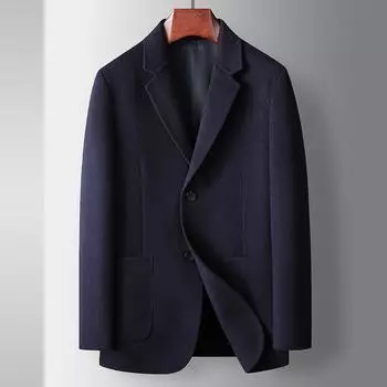 Autumn and Winter Wool Woolen Single West Middle-aged and Young People Light Luxury Business Double-sided Woolen Suit Jacket 170 серый