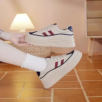 Autumn little white shoes new Korean version of female students platform sports board shoes casual board shoes women 35 хаки