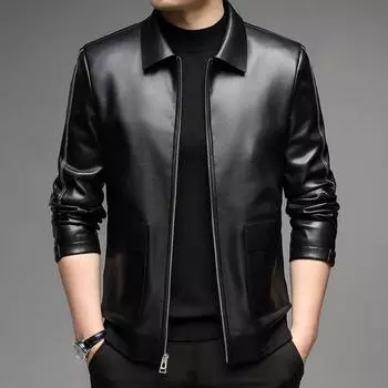Autumn middle-aged men s leather jackets first-layer sheepskin coats large size middle-aged and elderly men s leather jackets 170