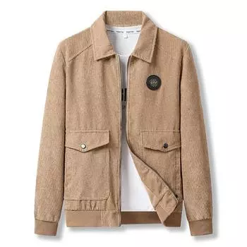 Autumn New Corduroy Jacket Men s Fashion Coat Spring and Autumn Lapel Thin Men s Wear M