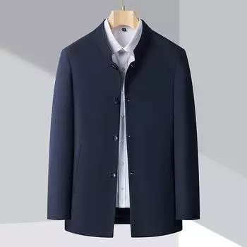 Autumn new jacket men s business casual stand collar executive middle-aged dad wear civil servant jacket 170