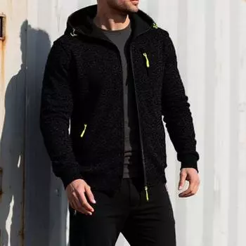 Autumn New Men s Casual Jacket Slim Fit Hooded Zipper Sweatshirts Jackets Solid Color Sportswear Male Fashion Tracksuit S