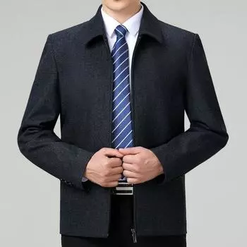Autumn new men s wool jacket middle-aged dad wear business casual wool top gentleman lapel men s jacket 170