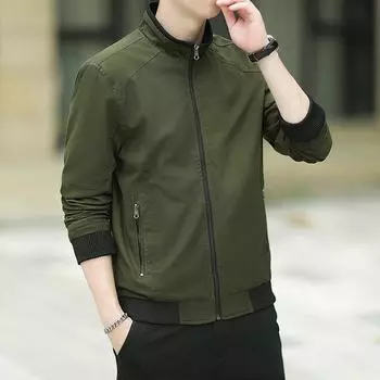 Autumn New Pure Cotton Korean Version Handsome Casual Slim Versatile Trendy Brand Fashion Baseball Jacket M хаки