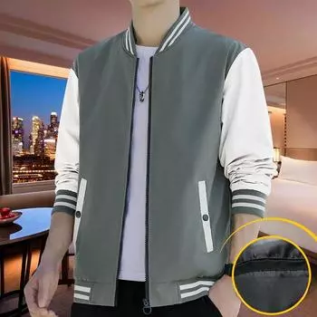 Autumn New Stand-up Collar Fashion Short Youth Jacket Casual Loose Windproof Trench Coat M чёрный
