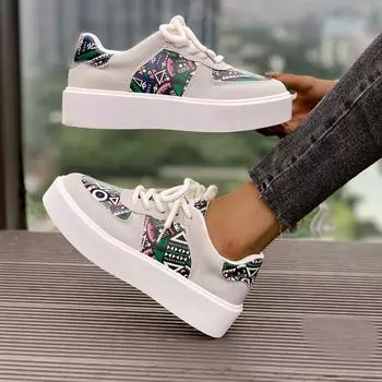 Autumn Sneakers Women Flat Casual Comfortable Shoes Fashion Versatile Lace Up Walking Women Shoes Zapatos De Mujer Tendencia 42 36 чёрный