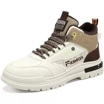 Autumn/Winter Men s High Top Sports Shoes Breathable New Design Thick Sole Versatile for Sports Leisure Fashionable Mesh 40 чёрный