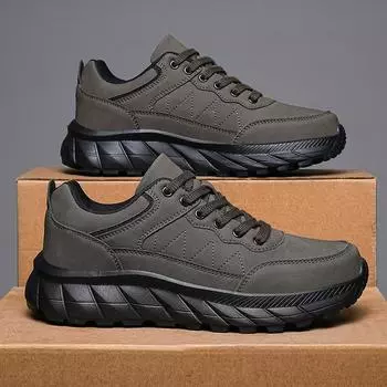 Autumn Winter Men Sneakers Light Weight Platform Casual Shoes For Men Waterproof Sport Shoes Plus Size 38-47 Man Footwear 39 чёрный