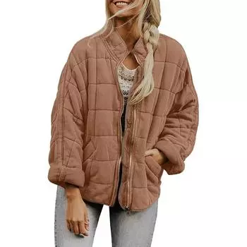 Autumn Women Parka Coat Black Solid Long Sleeve Pocket Jacket Female Coat Winter Trendy Padding Fashion Casual Lady Clothes S чёрный