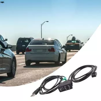 Разъем переключателя AUX in USB с USB-кабелем и 10-контактным AUX-кабелем для аудиоадаптера E46 1999-2006 320i 320ci 320cic 323cic
