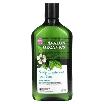 Avalon Organics, Шампунь для кожи головы, Чайное дерево, 11 жидких унций (325 мл)