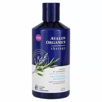 Avalon Organics, Шампунь для укрепления волос, биотин B-комплекс, терапия, 14 жидких унций (414 мл)