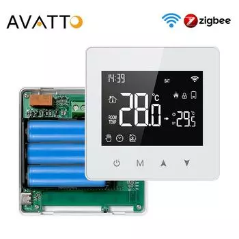 AVATTO Tuya WiFi/ZigBee маломощный аккумулятор умный термостат водонагреватель газовый котел регулятор температуры для Alexa Google Home Alice
