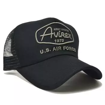 AVIREX AIR FORCE Embroidered Mesh Cap 14590200 (Black 3)