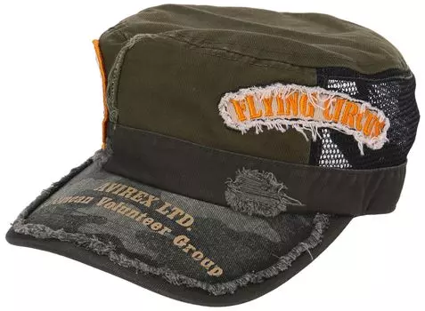 Avirex FLYINGCIRCUS Mesh Work Cap with Distressed and Vintage 80315200 Finish, Khaki,