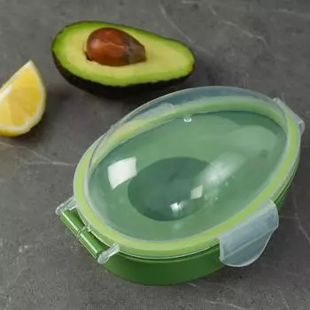 Avocado Storage Box Good Sealing Capacity Avocado Storage Transparent Visible Snap on Lid Avocado Food Crisper for Kitchen зелёный