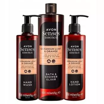 Avon Senses Essence Body Set Geranium Leaf And Orange 3 Pieces