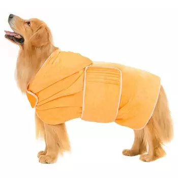 Avont Dog Bathrobe Dog Bath Towel Body Towel Shampoo Towel Shampoo Sheet Super Absorbent Quick Dry Pet Robe Yellow -