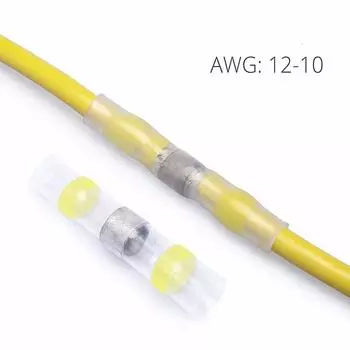 AWG12-10 100/300/500 шт., термоусадочная муфта для пайки, изолированная, водонепроницаемая, электрические разъемы для стыкового провода, комплект клемм