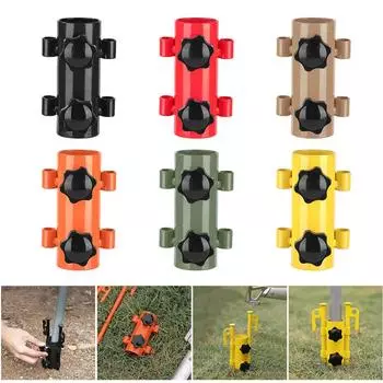 Awning Rod Holder Adjustable Camping Canopy Pole Fixing Tube Ground Holder Stainless Steel Windproof Outdoor Tent Accessories чёрный
