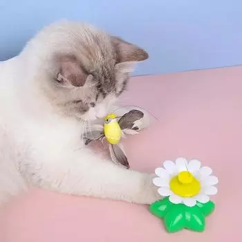 Автоматическая электрическая вращающаяся игрушка для кошек, красочная бабочка, птица, форма животного, пластик, забавная собака, котенок, интерактивные обучающие игрушки