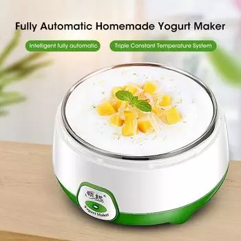 Автоматическая йогуртница Йогуртница 220 В Бытовая техника DIY Йогурт Инструменты Кухонная техника Емкость из нержавеющей стали Йогурт EU зелёный