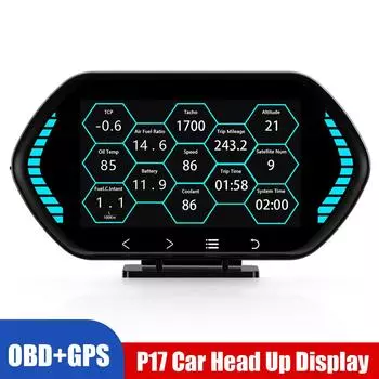 Автоматический дисплей F12 автомобильный HUD датчик умный OBD2+GPS цифровой одометр HUD проекционный дисплей универсальная охранная сигнализация 12 В для всех автомобилей Black