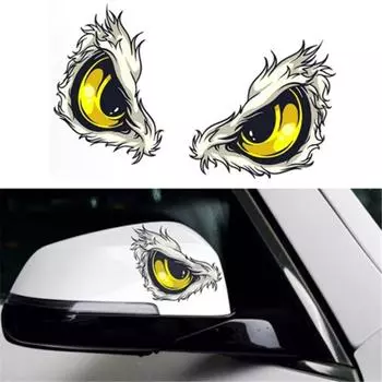 Автомобиль 3D Eagle Eye Автомобильная наклейка Зеркало заднего вида Светоотражающая наклейка для стайлинга автомобиля