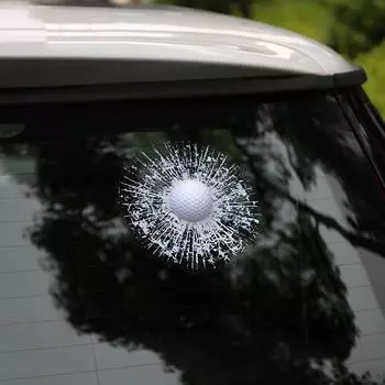 Автомобильная 3D наклейка Белый мяч Футбол Баскетбол Теннис Бейсбол Удар Стекло Окно Лобовое стекло Наклейка