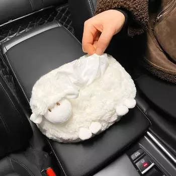 Автомобильная коробка для салфеток, овечья милая плюшевая улыбка, сладкая талия, автомобильный подголовник, подушка на плечо A
