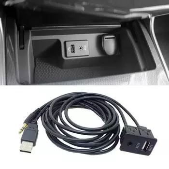Автомобильная модифицированная розетка AUX + USB, аксессуары для модификации аудио, удлинитель USB 3,5 мм AUX+USB
