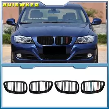 Автомобильная передняя решетка радиатора Racing Front Sport Grill Gloss Black Double Slat Kidney Grille для BMW E92 E93 M3 2006-2009