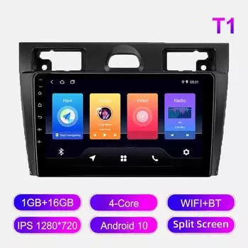 Автомобильное радио Android для Ford Fiesta Mk VI 5 Mk5 2002-2008, мультимедийный проигрыватель, головное устройство, стерео, GPS-навигация, BT, WIFI 1+16 ГБ 1+16GB