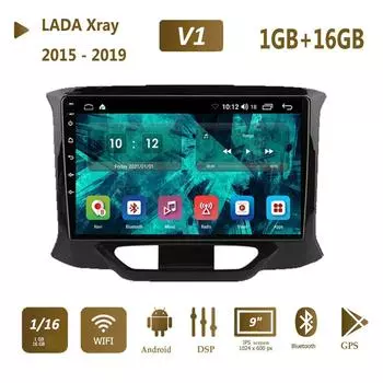 Автомобильное радио на базе Android для LADA X Ray Xray 2015-2019, мультимедийный плеер, 2 Din, навигация, GPS, WIFI, авторадио, стерео DVD 1 + 16 ГБ