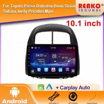 Автомобильное радио на базе Android для Toyota Passo Daihatsu Boon Sirion Subaru Justy Perodua Myvi 2005-2011, видеоплеер, GPS-авторадио 4 core 1GB+32GB carplay