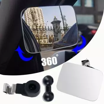 Автомобильное вспомогательное зеркало для слепых зон, внутреннее HD выпуклое зеркало заднего вида, широкоугольное, 360 градусов, регулируемая парковка, без оправы 2pcs B