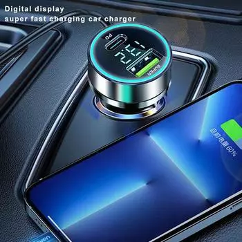Автомобильное зарядное устройство 240 Вт, быстрая зарядка, 2 порта USB, адаптер для iPhone, быстрая зарядка, зарядные устройства с цифровым дисплеем