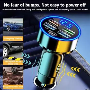 Автомобильное зарядное устройство, 5 портов, быстрая зарядка PD QC3.0, USB C, автомобильное зарядное устройство для телефона, адаптер типа C в автомобиле для всех видов телефонов 5USB QC