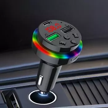 Автомобильное зарядное устройство Адаптер USB-порт Стабильное автомобильное зарядное устройство со светодиодным дисплеем Многофункциональный беспроводной интеллектуальный контроль температуры Russian Federation