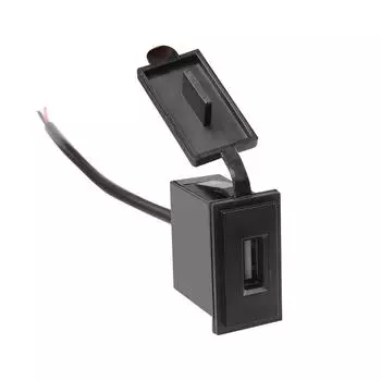 Автомобильное зарядное устройство USB 12-24 В 2,4 А, адаптер квадратной формы, водонепроницаемый разъем, адаптер питания, переключатель для зарядного устройства для мотоцикла, автофургона, круизного судна чёрный