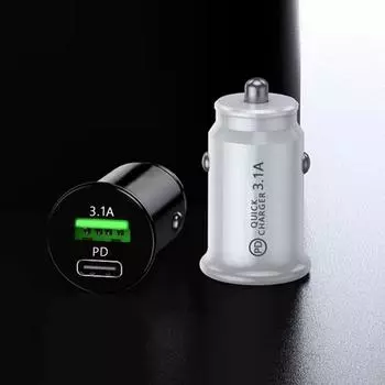 Автомобильное зарядное устройство USB C QC 3.0 PD 20 Вт Type C для быстрой зарядки телефона в автомобиле для iPhone 12 13 Pro