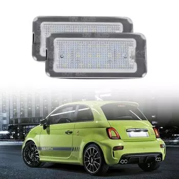 Автомобильные аксессуары для Fiat 500 Abarth 500 2 шт. Подсветка номерного знака автомобиля Светодиодная подсветка номерного знака black