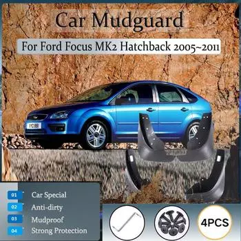 Автомобильные брызговики для Ford Focus MK2 2005 ~ 2011 хэтчбек, универсальные брызговики переднего и заднего колеса, набор брызговиков для хэтчбека, авто чёрный
