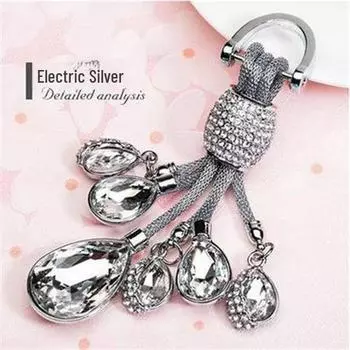 Автомобильные хрустальные брелки и брелоки для женщин. Crystal Bamboo Net Chain красный