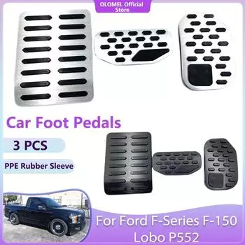 Автомобильные педали для Ford F-Series F-150 Lobo P552 2015~2020 Нержавеющая сталь Топливный тормозной упор Литые крышки Детали Колодки Аксессуары