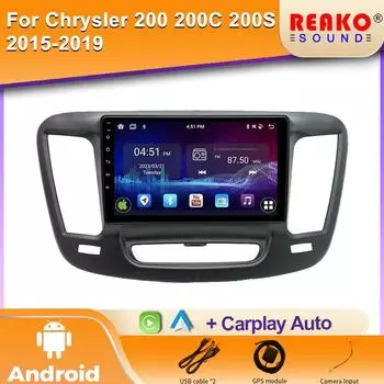 Автомобильный Android Android для Chrysler 200 200C 200S 2015 - 2019 Автомобильный радиоплеер беспроводной Android Auto Carplay Mirror Link DSP 4 core 1GB+32GB carplay