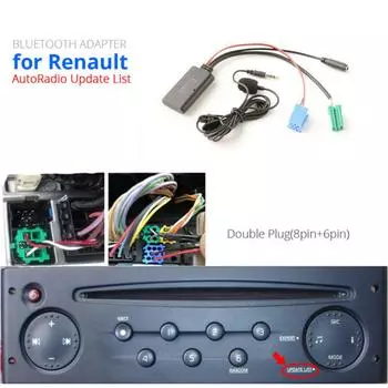 Автомобильный Bluetooth 5,0 стерео аудио AUX входной кабель мини-разъем для Renault 2005-11