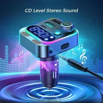 Автомобильный Bluetooth FM-передатчик Bluetooth Fm-модулятор Dual USB 48 Вт PD&QC3.0 Автомобильное зарядное устройство Адаптер Handfree Музыкальный плеер