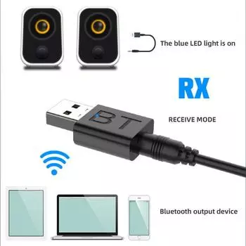 Автомобильный Bluetooth-приемник, радиоприемник с разъемом 3,5 мм, AUX, стереоаудиоприемник, музыкальный приемник, автомобильный Bluetooth 5.0-приемник, адаптер чёрный