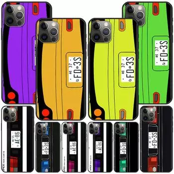 Автомобильный чехол Japan Anime Initial D для Iphone 14 11 13 Pro Max 12 Mini Xr 7 8 Plus Se 2020 Xs 6 6s + черный мягкий чехол для телефона iPhone XS Max